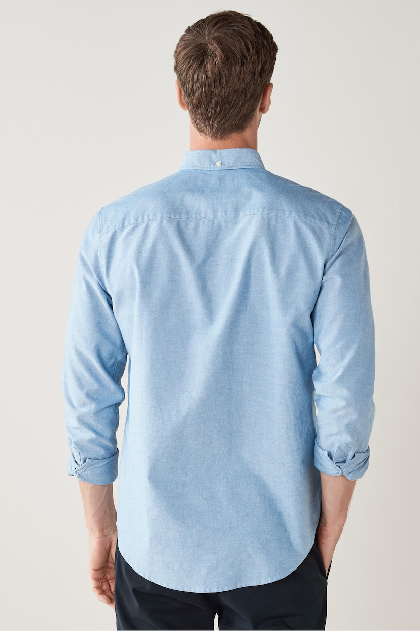 Light Blue Regular Fit Long Sleeve Oxford Shirt - Image 2 of 5