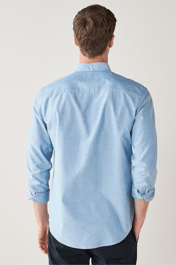 Light Blue Regular Fit Long Sleeve Oxford Shirt