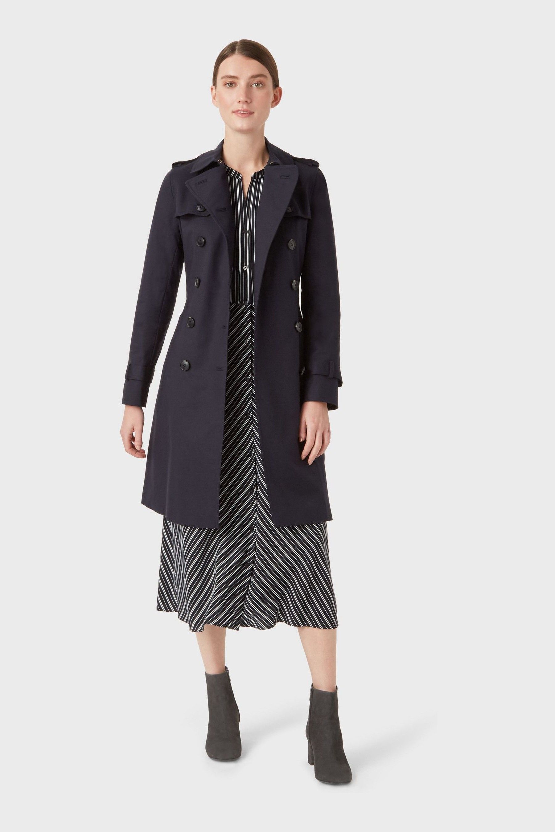 Hobbs saskia trench sales coat frost blue