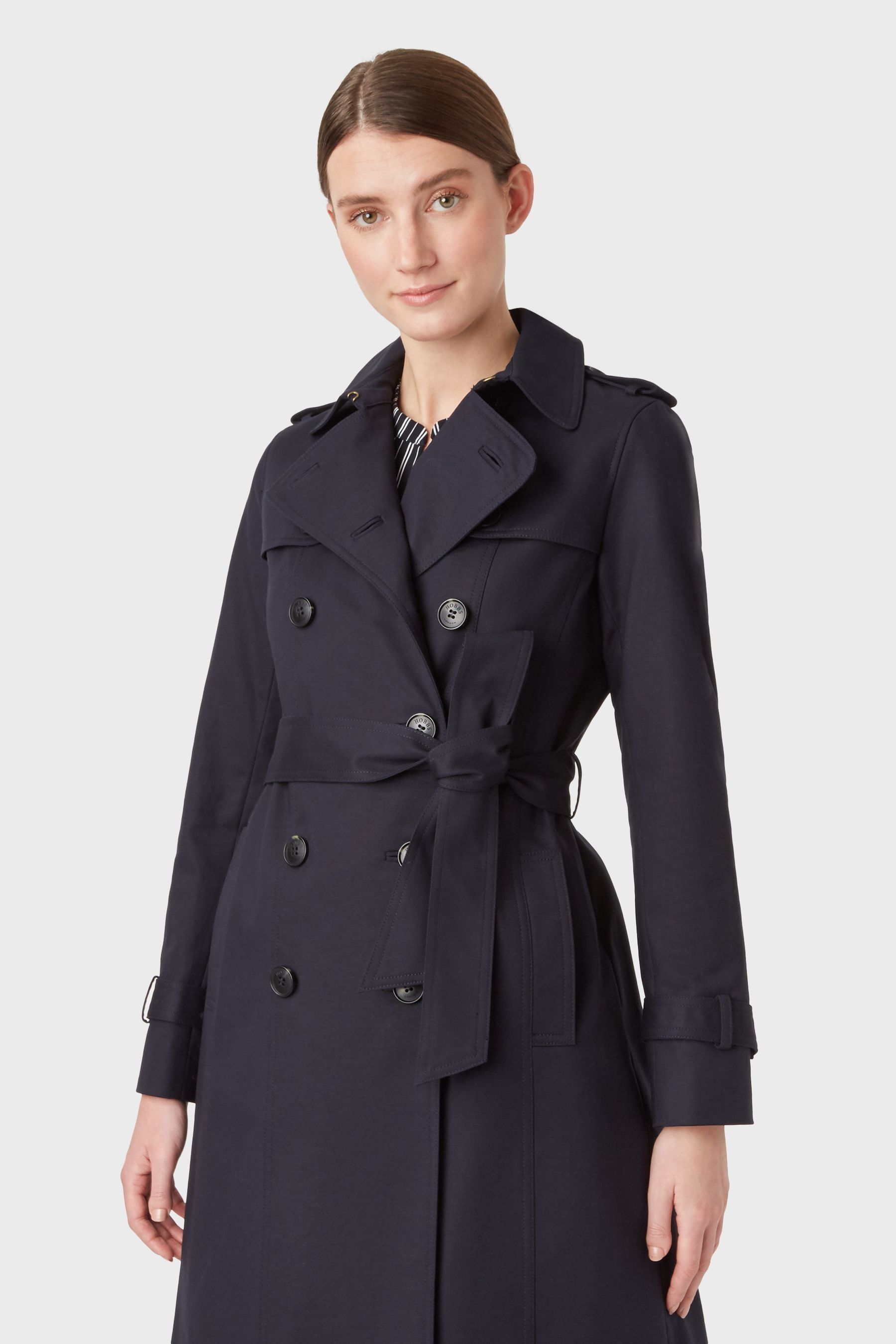 Hobbs saskia trench outlet coat frost blue