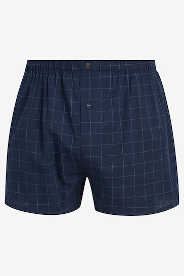 Navy 8 pack Woven Pure Cotton Boxers