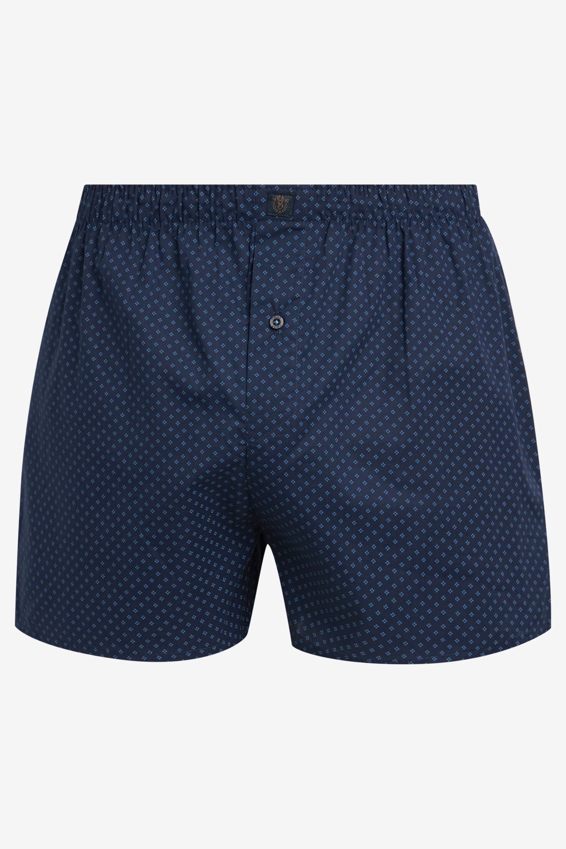Navy 8 pack Woven Pure Cotton Boxers - Image 4 of 7
