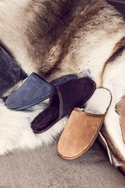 Jones Bootmaker Men's Sheepskin Lined Mule Slippers - Image 7 of 7