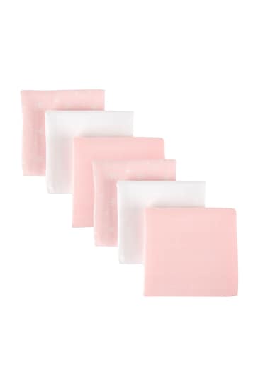 Mother&Baby Set of 6 Pink Pink Organic Cotton Muslin Squares