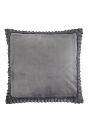 Catherine Lansfield Grey Velvet and Faux Fur Soft and Cosy Cushion - Image 1 of 4