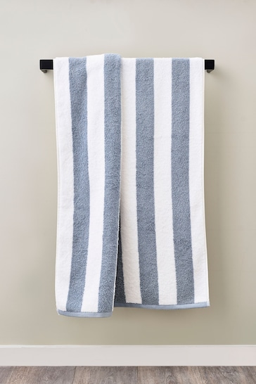 Blue Block Stripe Towel 100% Cotton