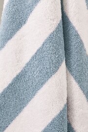 Blue Block Stripe Towel 100% Cotton - Image 4 of 4