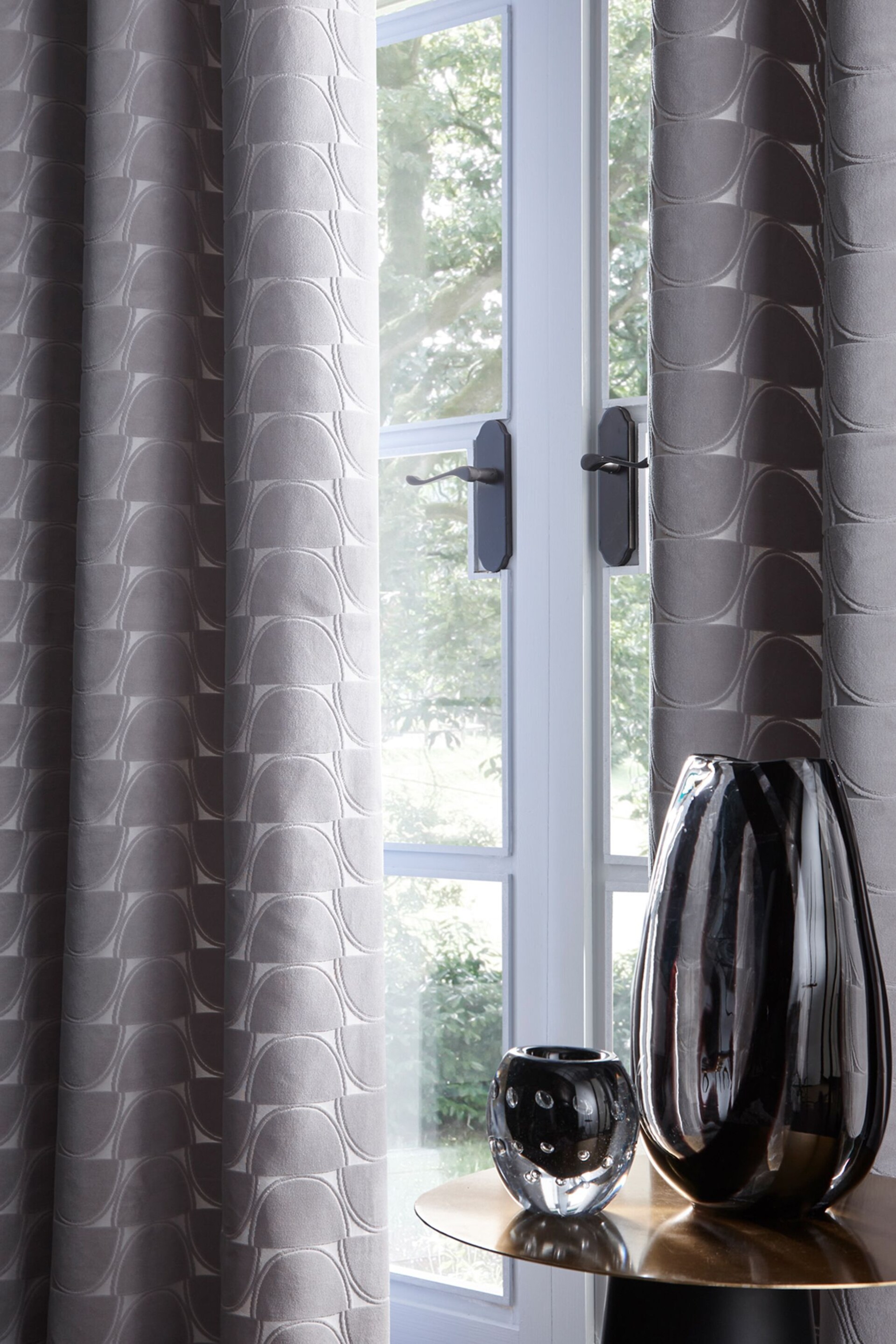 Studio G Silver Lucca Eyelet Curtains - Image 2 of 2
