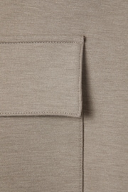 Reiss Taupe Oliver Interlock Jersey Drawstring Shorts - Image 6 of 6