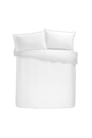 Appletree White Plain Dye Duvet Cover and Pillowcase Set - Image 3 of 3