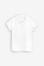 White Regular Fit Cotton Short Sleeve Polo Shirts 2 Pack (3-16yrs) - Image 2 of 6