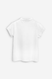 White Regular Fit Cotton Short Sleeve Polo Shirts 2 Pack (3-16yrs) - Image 5 of 6