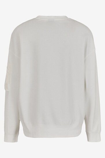 Armani Exchange Off Utility Pocket White Sweatshirt
