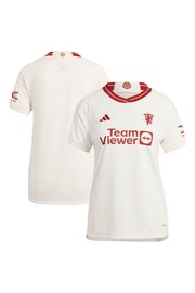 adidas White Manchester United Third Shirt 2023-24 Womens - Image 1 of 3