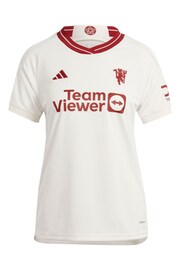 adidas White Manchester United Third Shirt 2023-24 Womens - Image 3 of 3