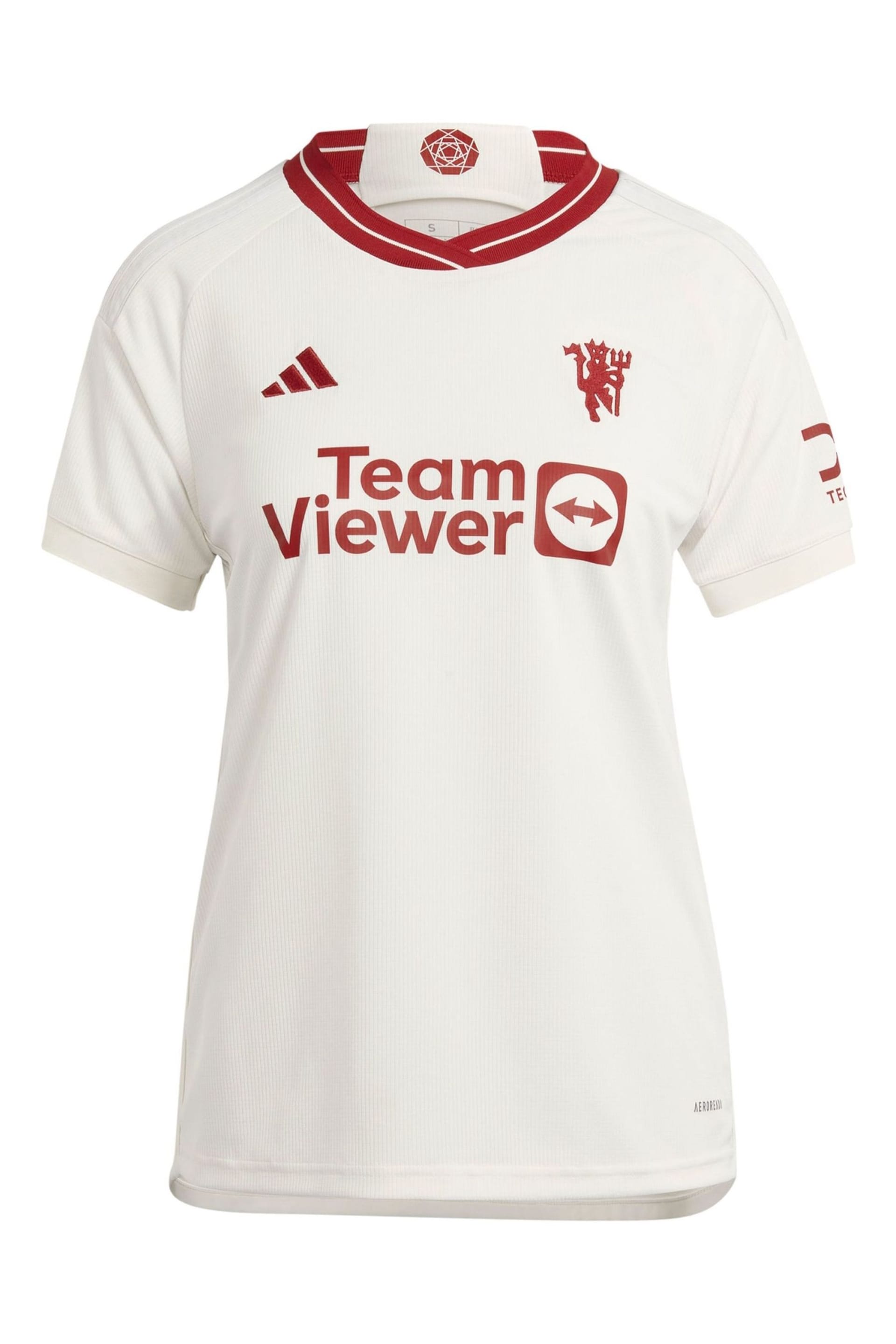 adidas White Manchester United Third Shirt 2023-24 Womens - Image 3 of 3