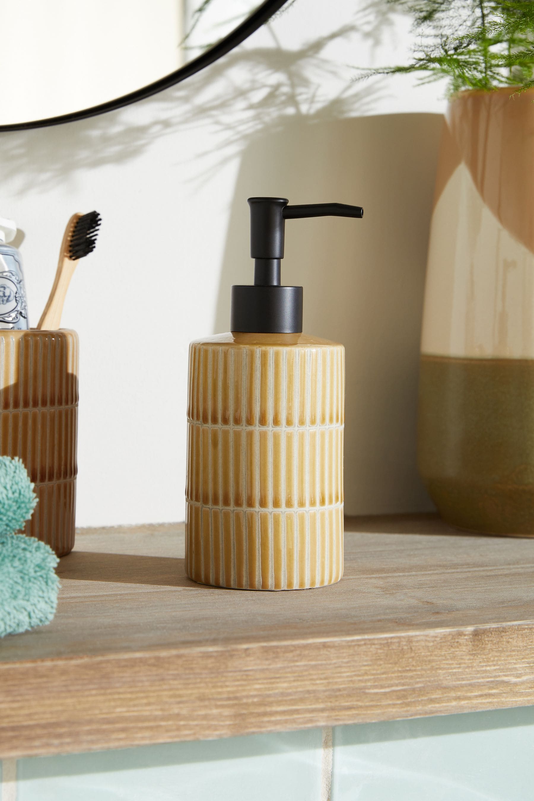 Buy Ochre Yellow Tile Soap Dispenser from the Next UK online shop