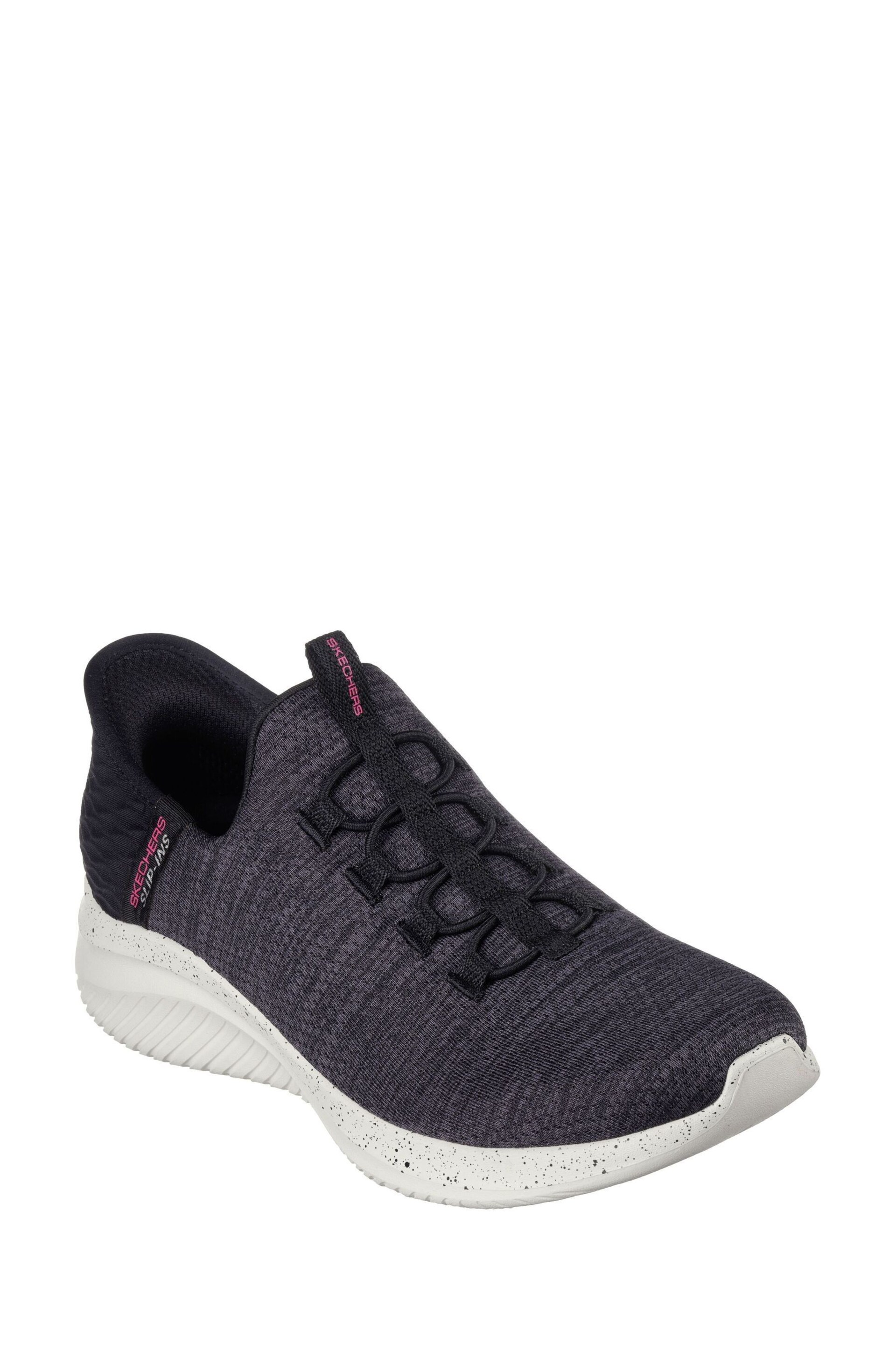 Skechers Black Womens Ultra Flex 3.0 Right Away Slip In Stretch Fit Trainers - Image 3 of 5