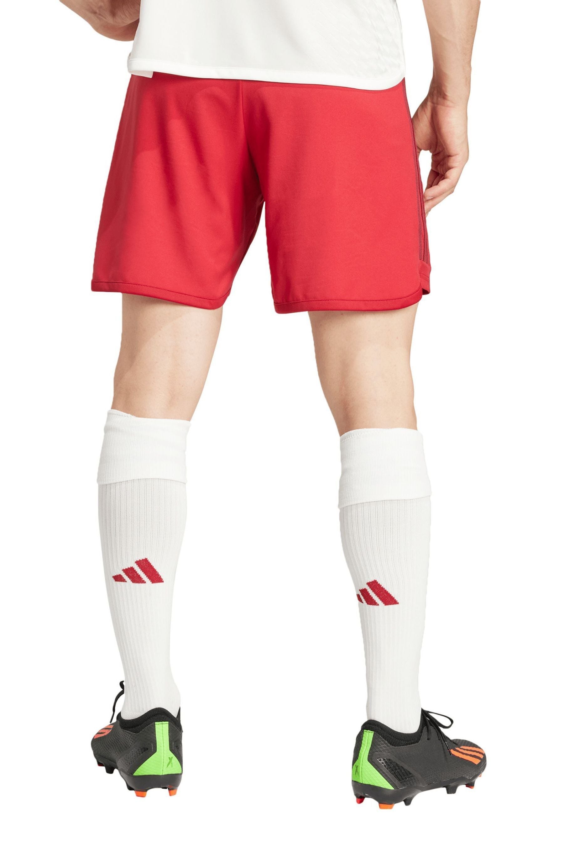 Red adidas soccer shorts sales