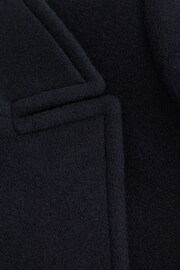 Reiss Light Navy Bergamo Wool Blend Double Breasted Peacoat - Image 6 of 6