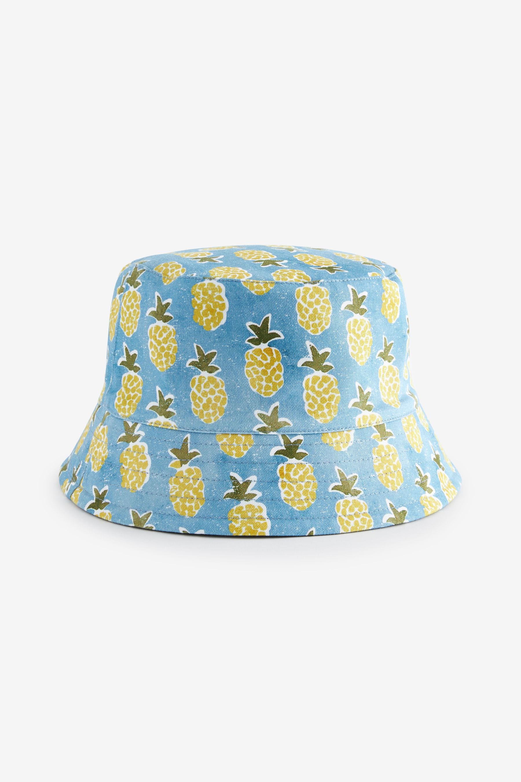 Buy Navy Blue Pineapple Print Reversible Bucket 100 Cotton Hats 2 Pack from Next USA