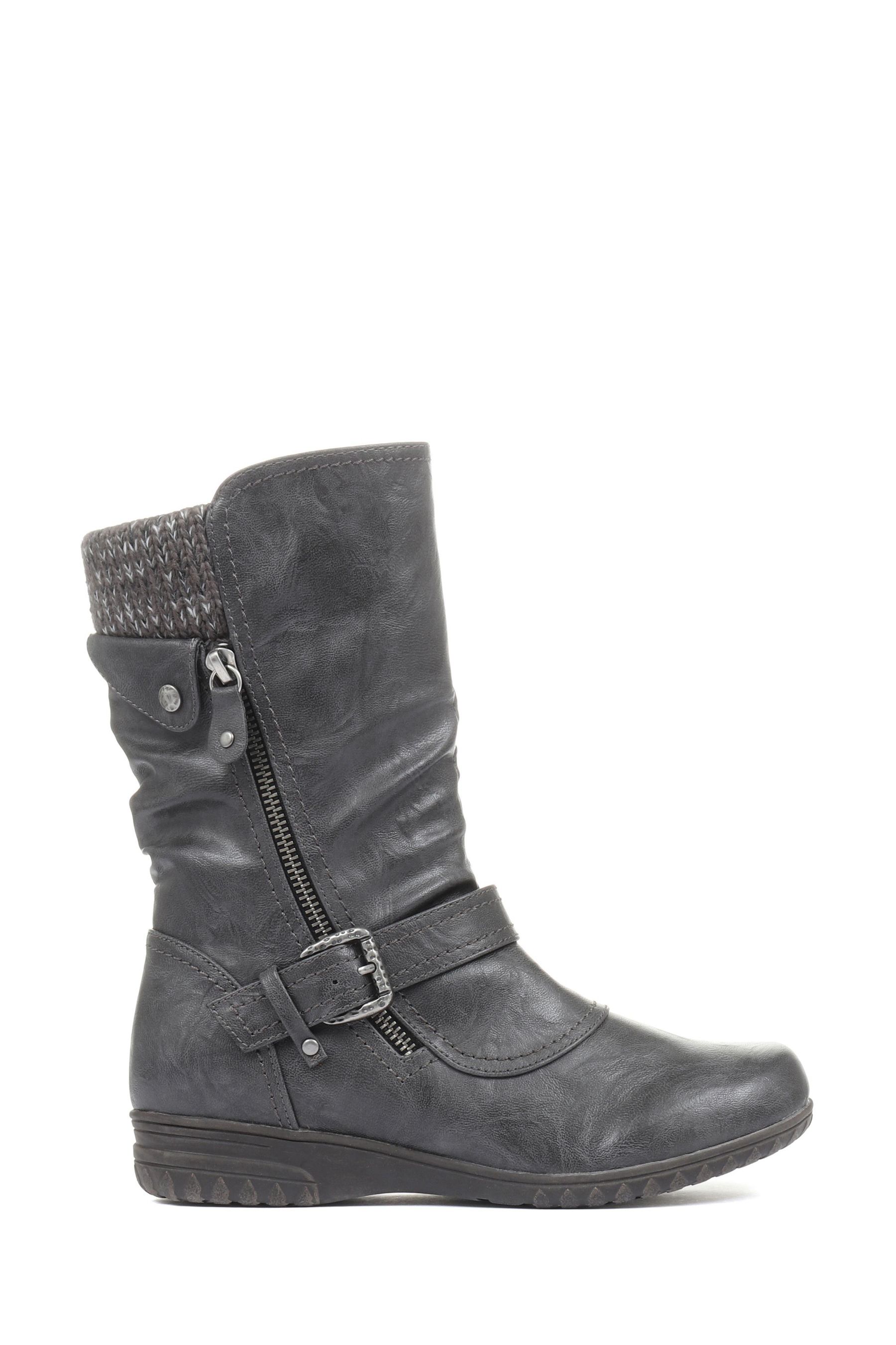 Office ashleigh black leather calf croc boots top