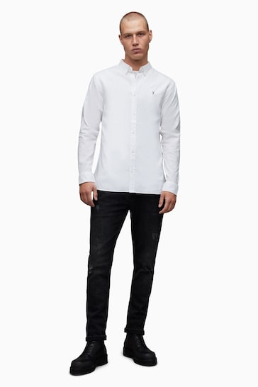 AllSaints White Hawthorne Long Sleeved Shirt
