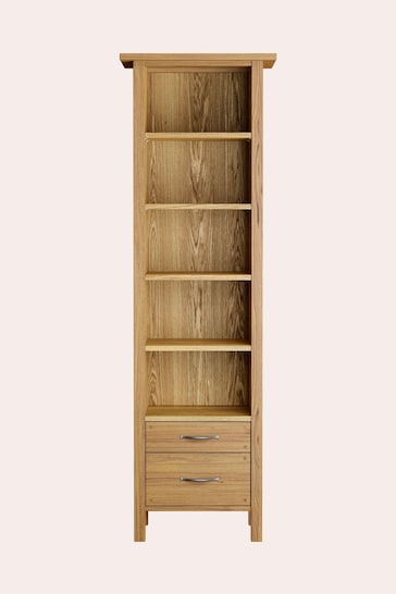 Laura Ashley Oak Milton 2 Drawer Single Bookcase