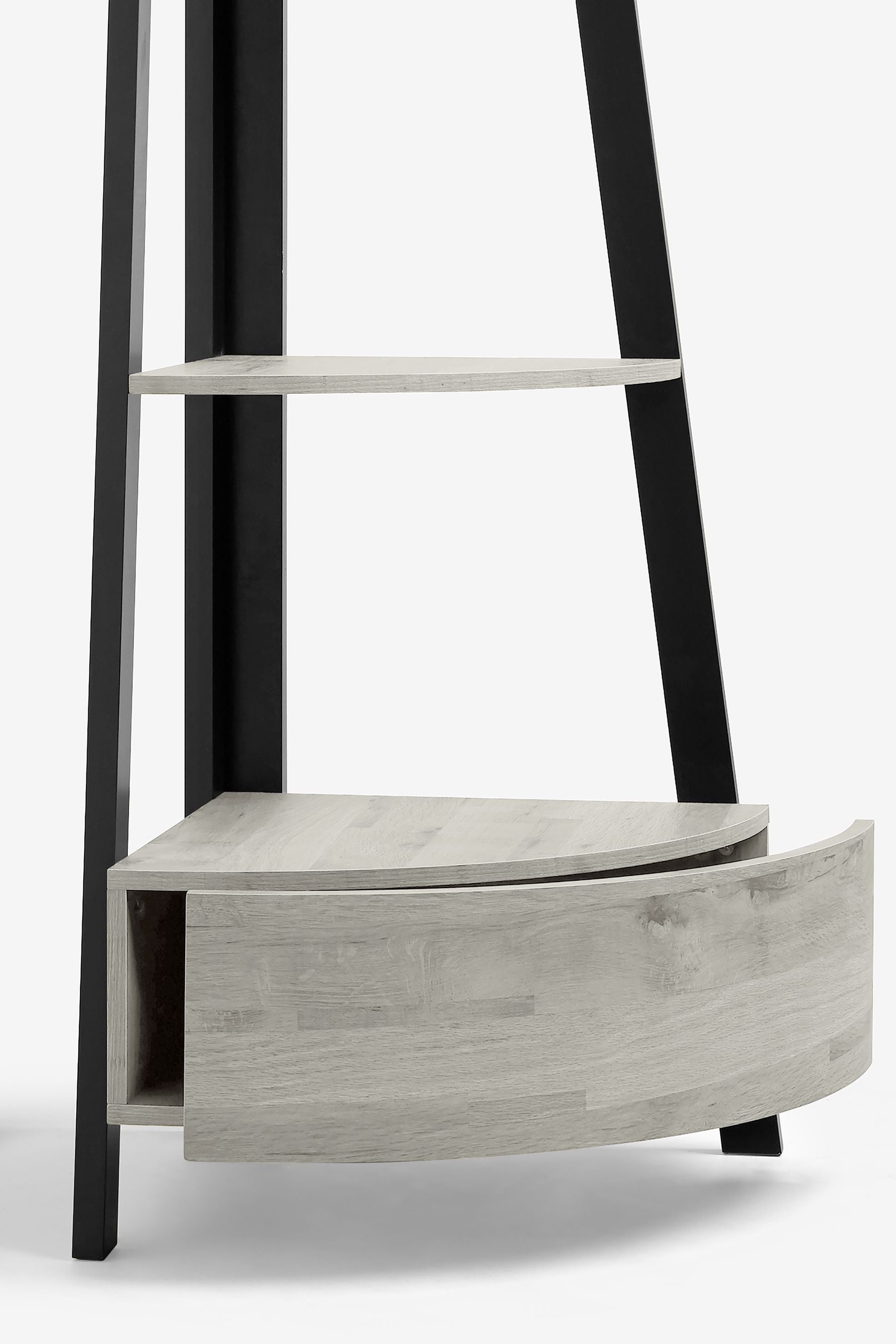 Grey Bronx Oak Effect Corner Ladder Shelf