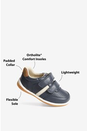 Navy Standard Fit (F) Touch Fastening Leather First Walker Baby Shoes - Image 6 of 6