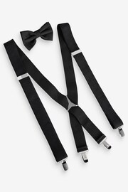 Black Wide Braces and Bow Tie Set - Image 1 of 2