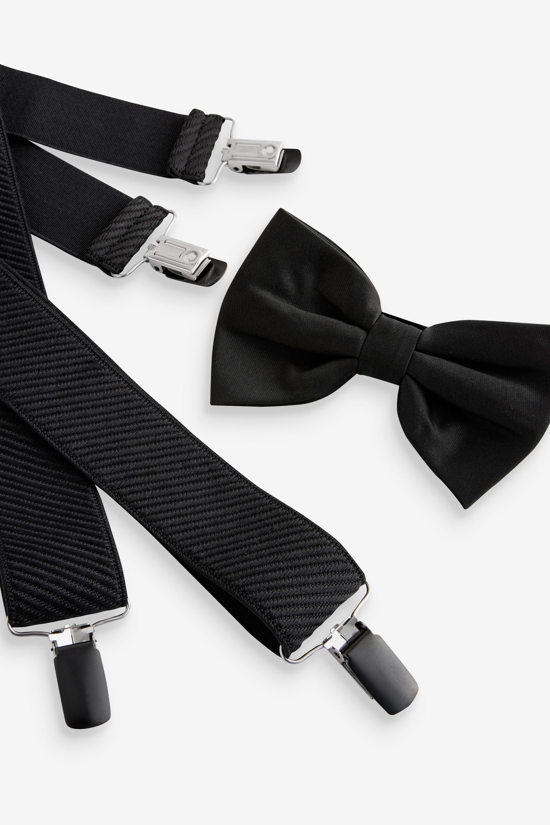 Buy Black Wide Braces and Bow Tie Set from the Next UK online shop