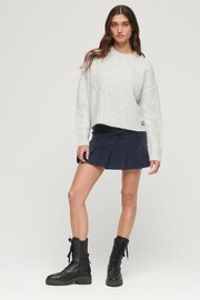 Superdry Grey Chunky Cable Knitwear Jumper - Image 2 of 5