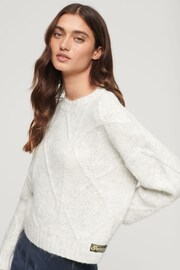 Superdry Grey Chunky Cable Knitwear Jumper - Image 3 of 5
