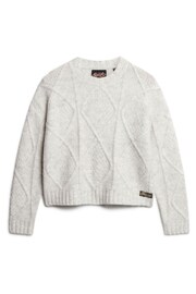 Superdry Grey Chunky Cable Knitwear Jumper - Image 5 of 5