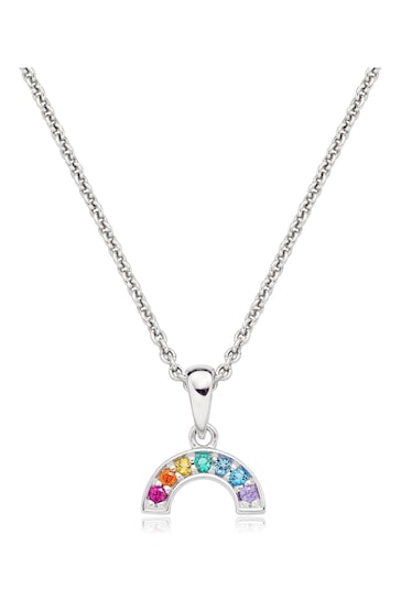 Beaverbrooks Mini B Cubic Zirconia Rainbow Necklace