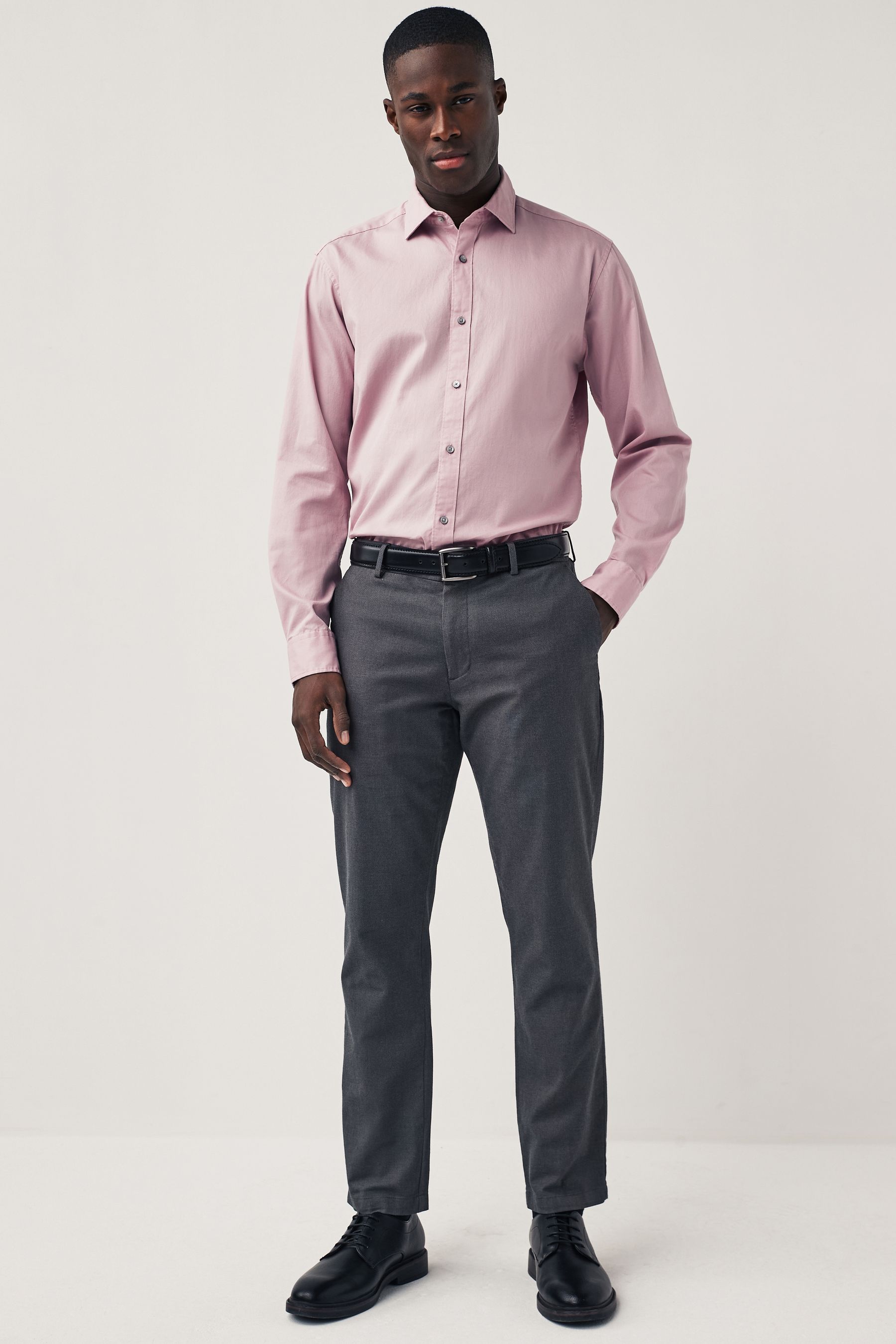 Buy Charcoal Grey Slim Smart Textured Chino Trousers from Next Luxembourg