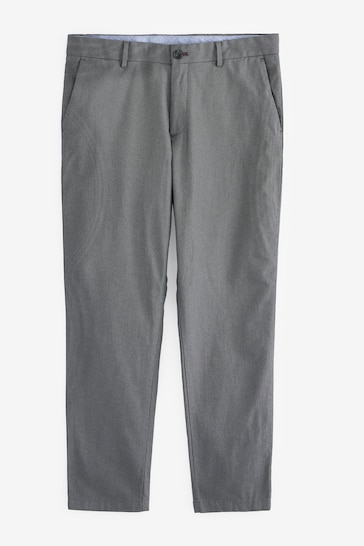 Charcoal Grey Slim Smart Textured Chino Trousers