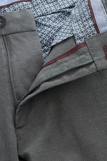 Charcoal Grey Slim Smart Textured Chino Trousers