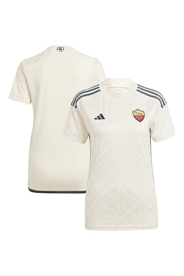 adidas White Roma Away Shirt 2023-24 Womens