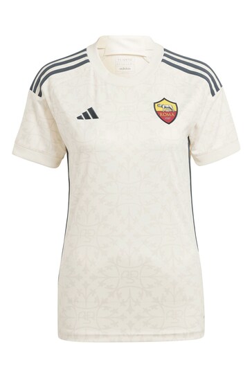 adidas White Roma Away Shirt 2023-24 Womens