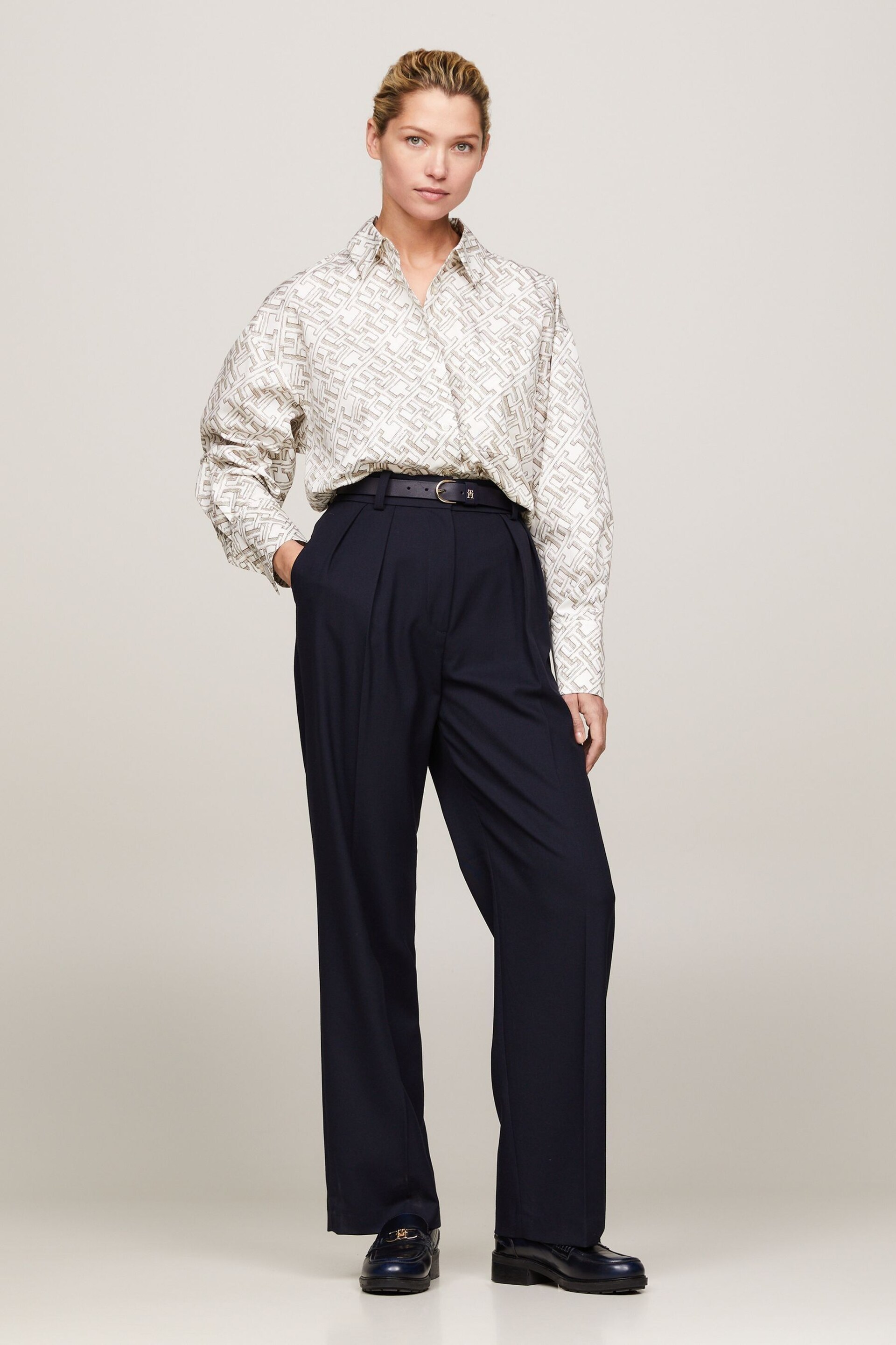 Tommy Hilfiger Relaxed Blue Straight Leg Trousers - Image 1 of 6