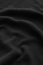 Black Slim Fit Ribbed Short Sleeve Crew Neck T-Shirt - Image 7 of 7