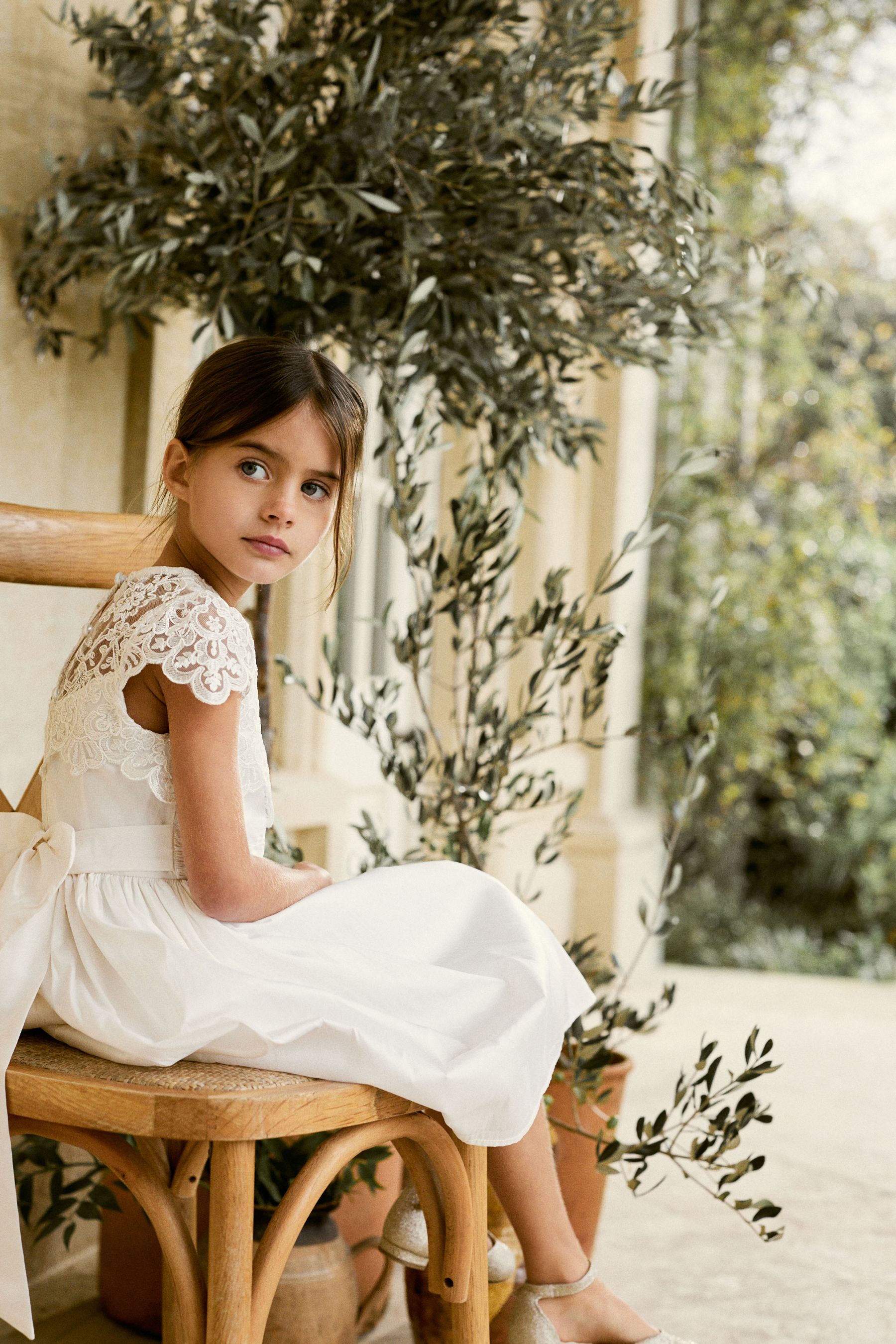 Ecru lace bodice dress shop