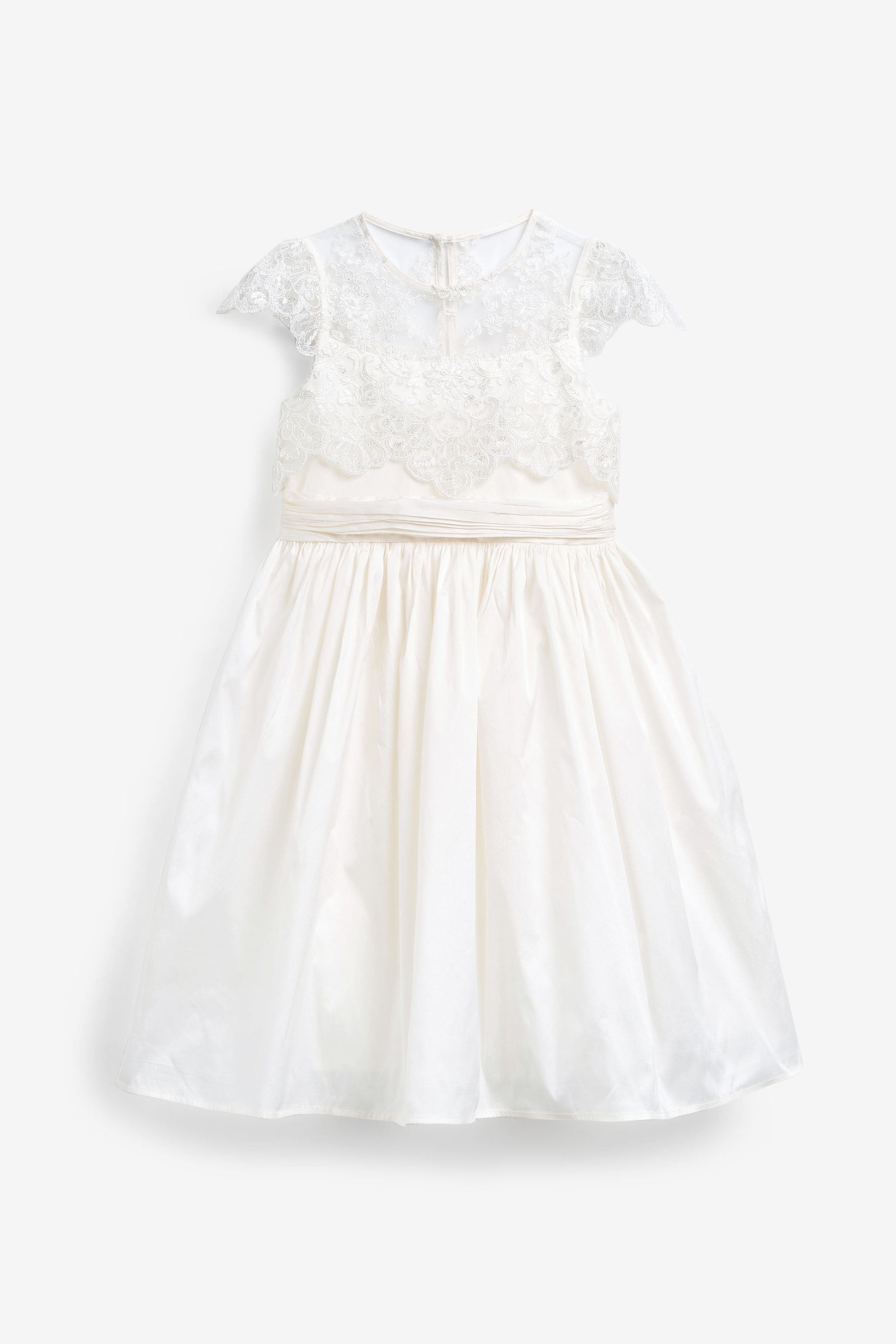 Ivory Lace Bodice Flower Girl Bow Dress 3 16yrs
