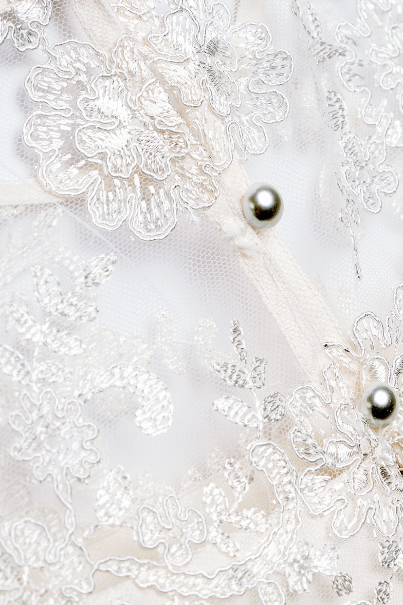 Ivory Lace Bodice Flower Girl Bow Dress (3-16yrs) - Image 8 of 8