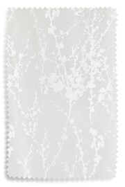 White Blossom Voile Slot Top Unlined Sheer Panel Curtain - Image 3 of 3