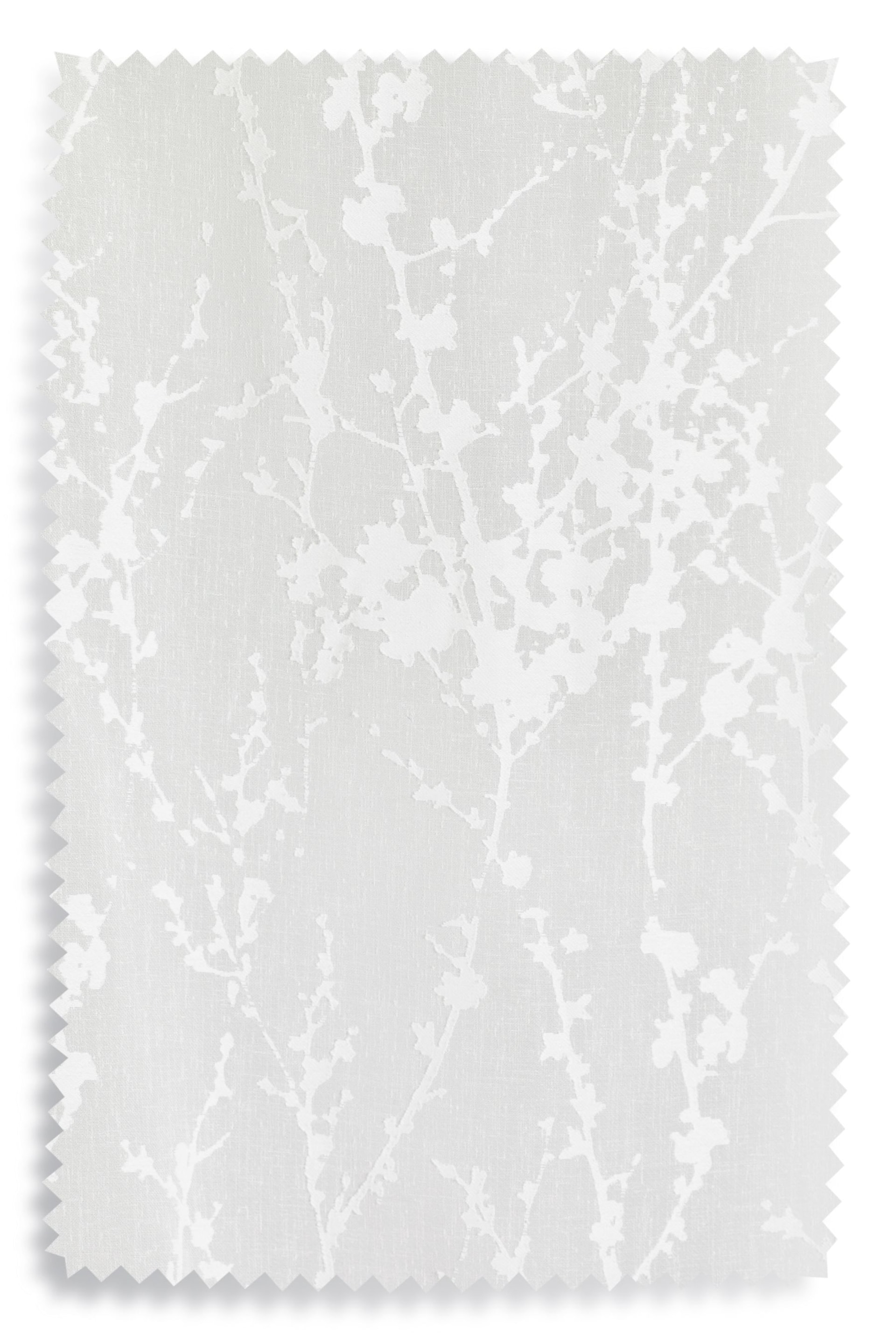 White Blossom Voile Slot Top Unlined Sheer Panel Curtain - Image 3 of 3