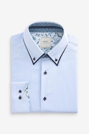 Light Blue Single Cuff Trimmed Formal Shirt - Image 6 of 7