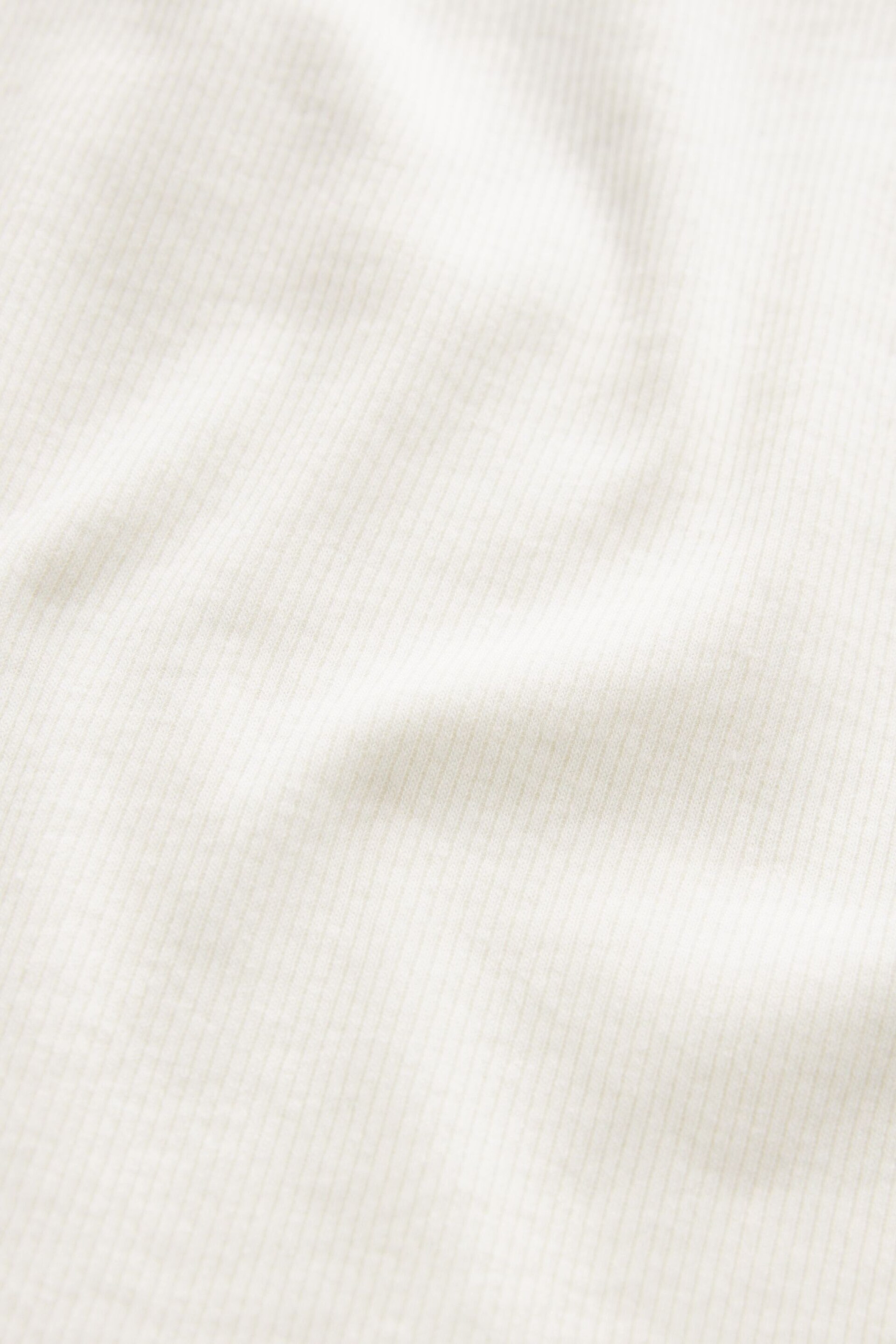 Ecru White Slim Fit Ribbed Short Sleeve Crew Neck T-Shirt - Image 6 of 6